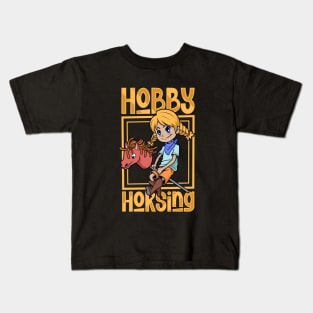 Girl at Hobby Horsing Kids T-Shirt